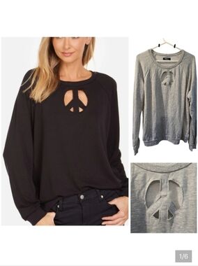 NWOT Michael Lauren Peace Cut-Out sweatshirt